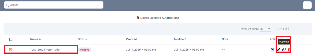 Duplicate icon screenshot