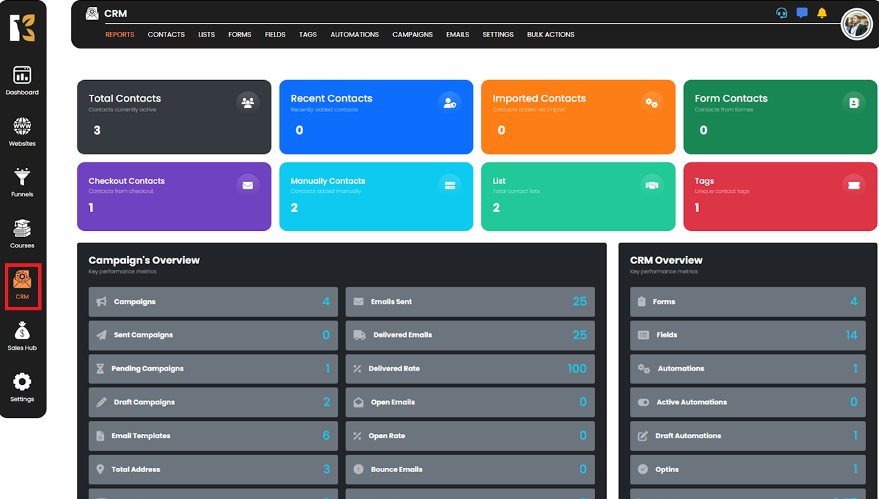 Navigate to CRM screenshot