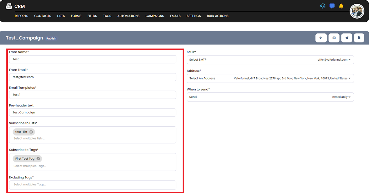 Test button screenshot