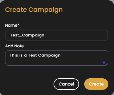 Confirm creation screenshot