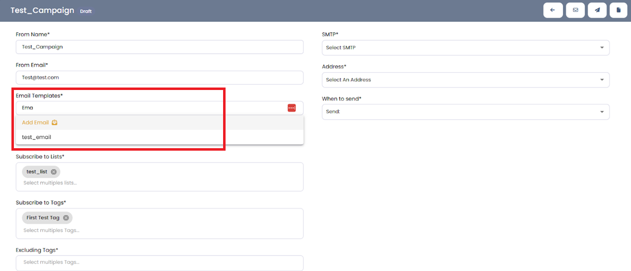 Email templates step screenshot
