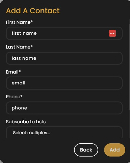 Add Contact screenshot