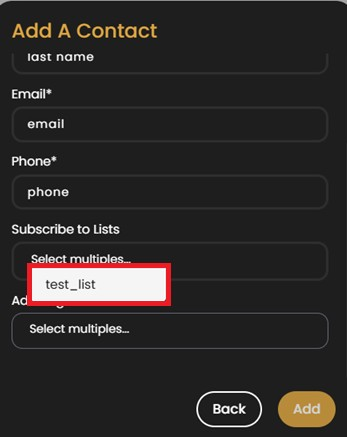 Add a Contact Manually