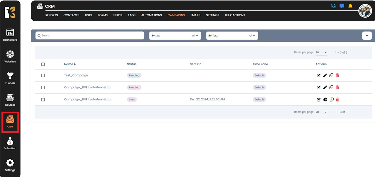 Navigate to CRM