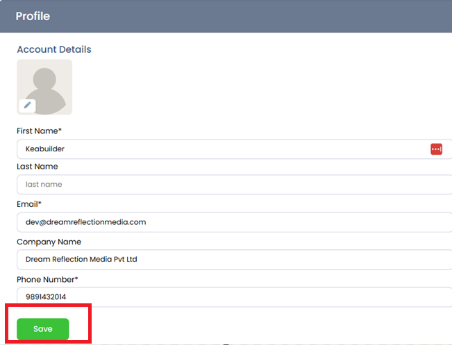 Save Profile Information