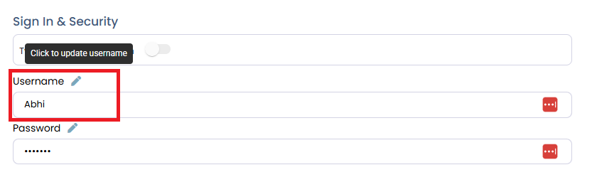 Edit Username
