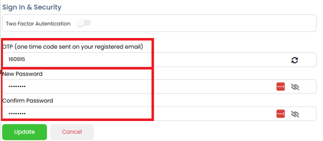 Update Password