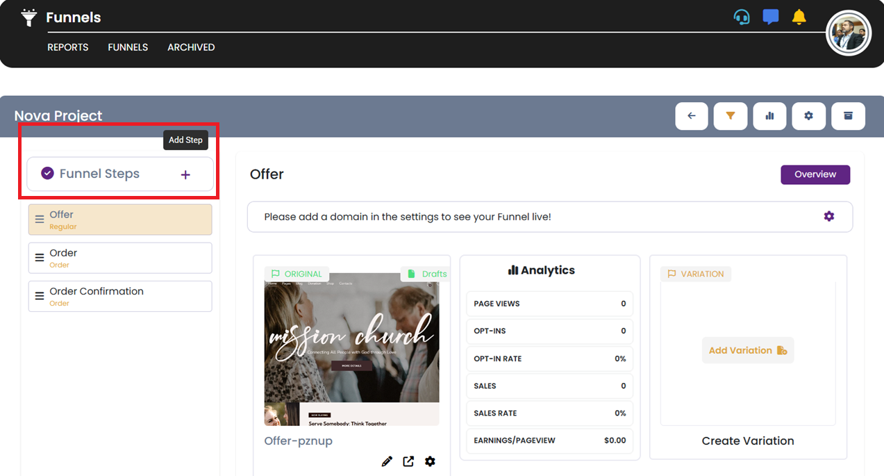 Add Funnel Step