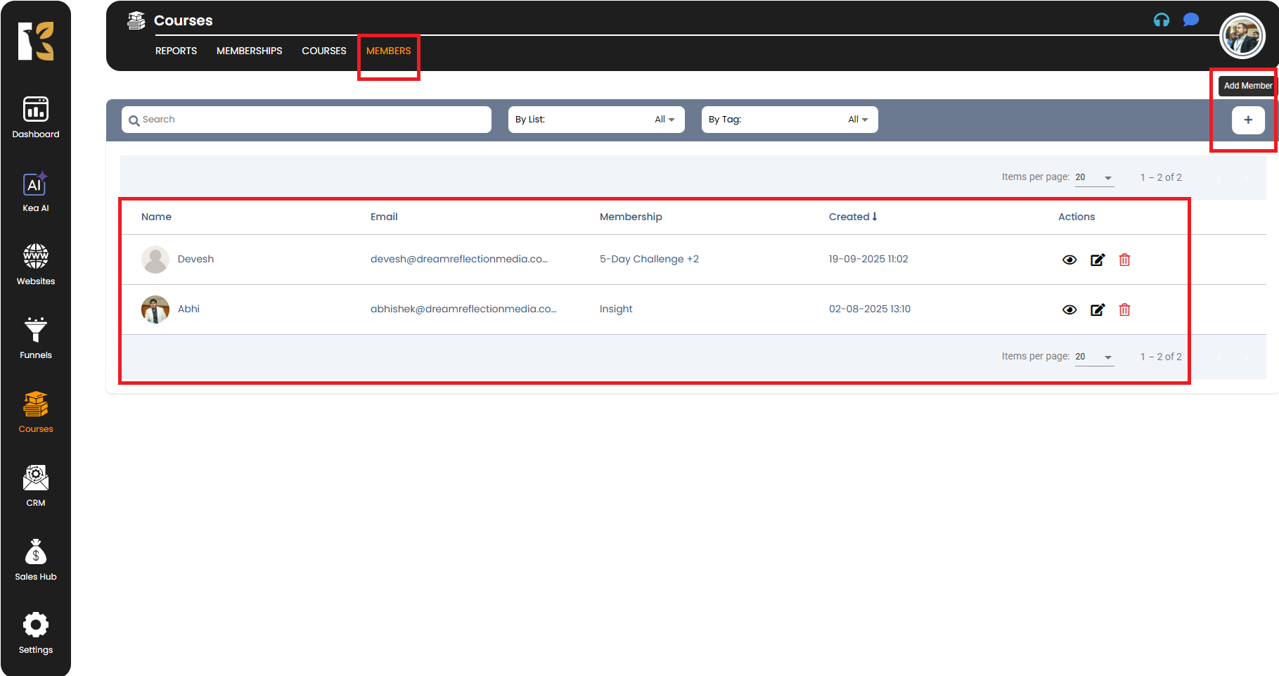 Manage Members