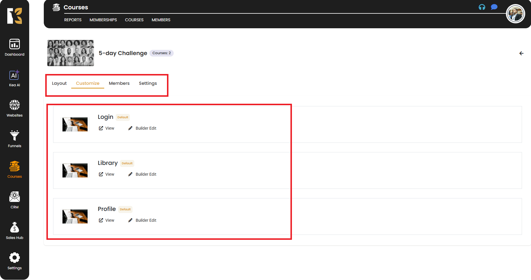 Customize Membership